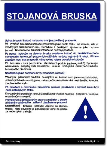 Pravidla bezpečné práce pro stojanové brusky - Kliknutím na obrázek zavřete